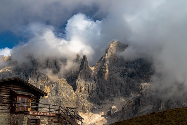 Dolomiti mountain landscape camping